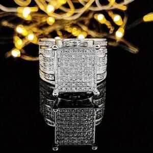 🆕💍Blingy Channel Set Simulated Diamond Wedding Ring -Sz 10